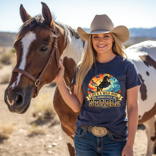 Life’s a Wild Ride T-Shirt – Horse Lover Western Cowgirl Graphic Tee