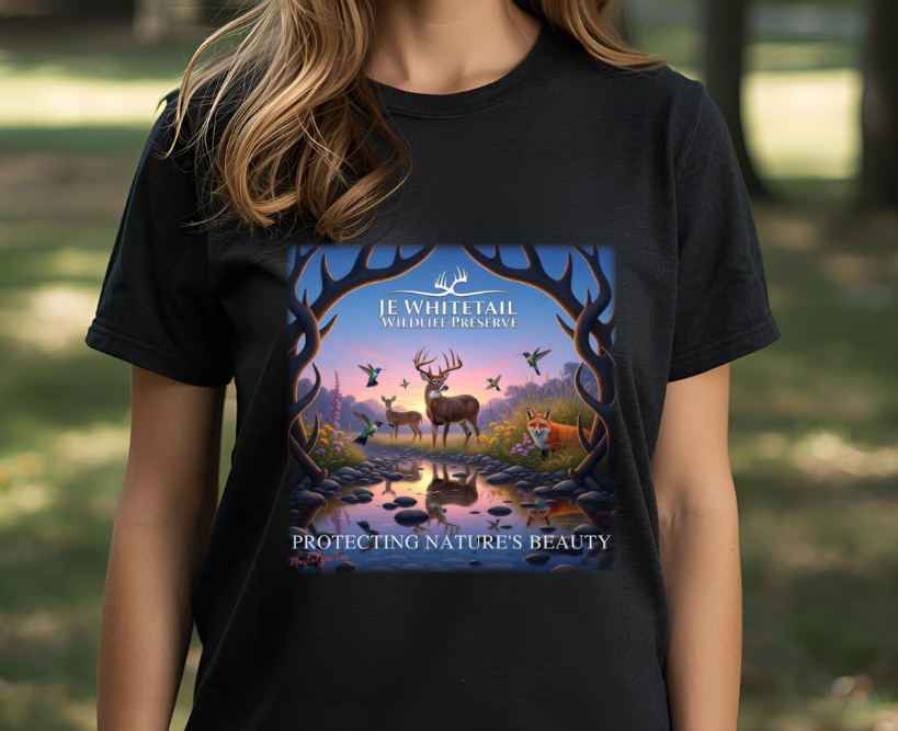 JE Whitetail Wildlife Preserve T-Shirt – Protecting Nature’s Beauty Graphic Tee