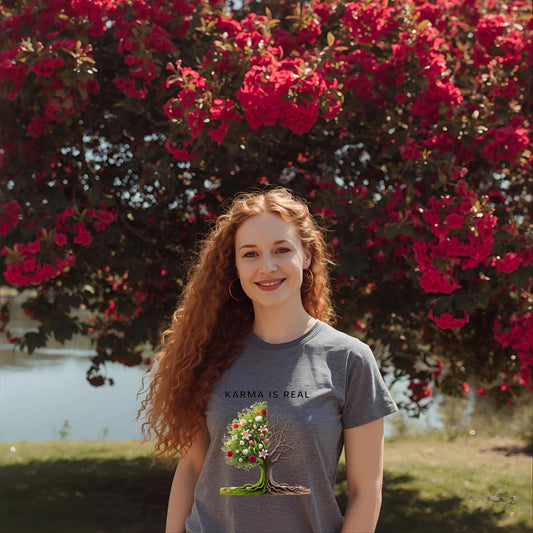 Karma Is Real T-Shirt – Positive Vibes Graphic Tee by NostalgicTee