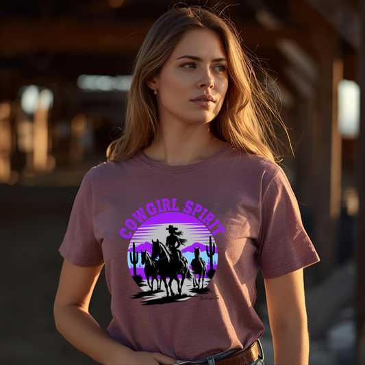 Woman wearing a Cowgirl Spirit Tee