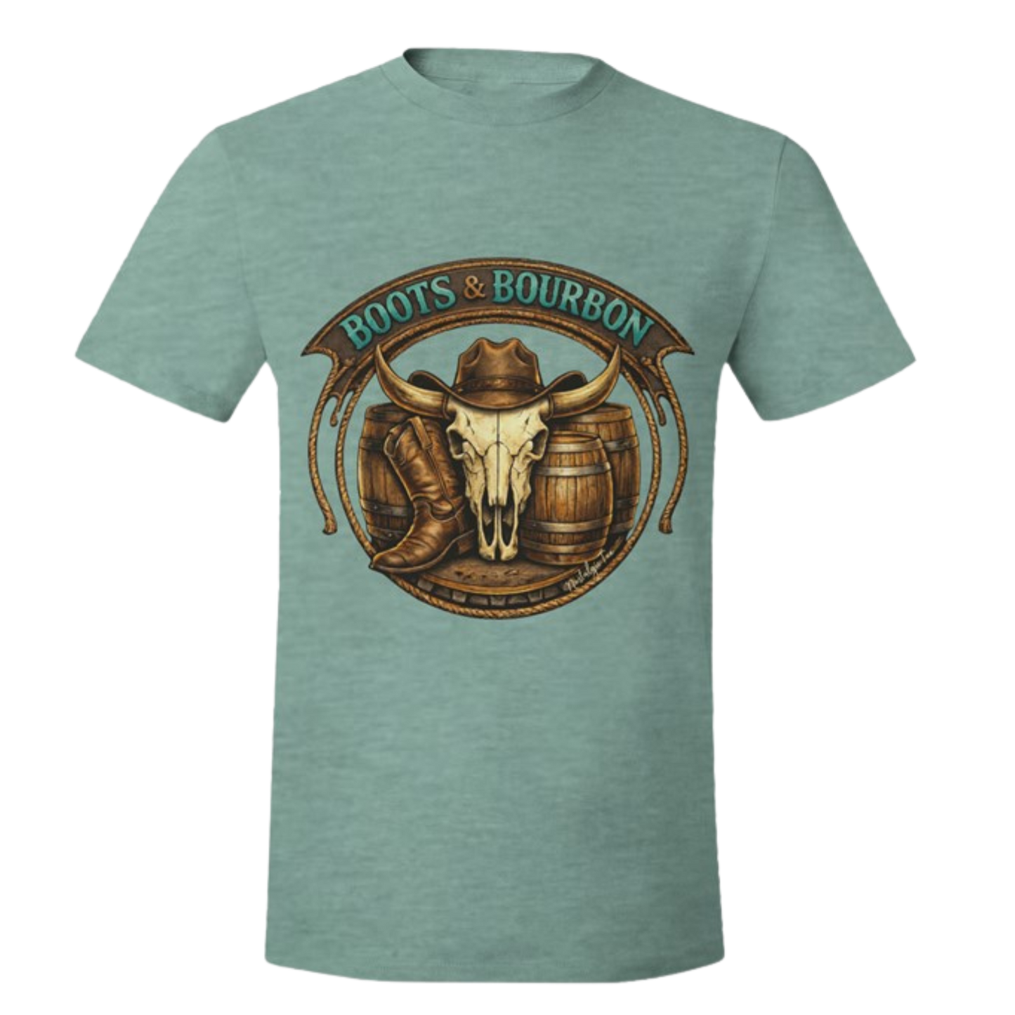 Western Boots and Cow Skull Top for Men