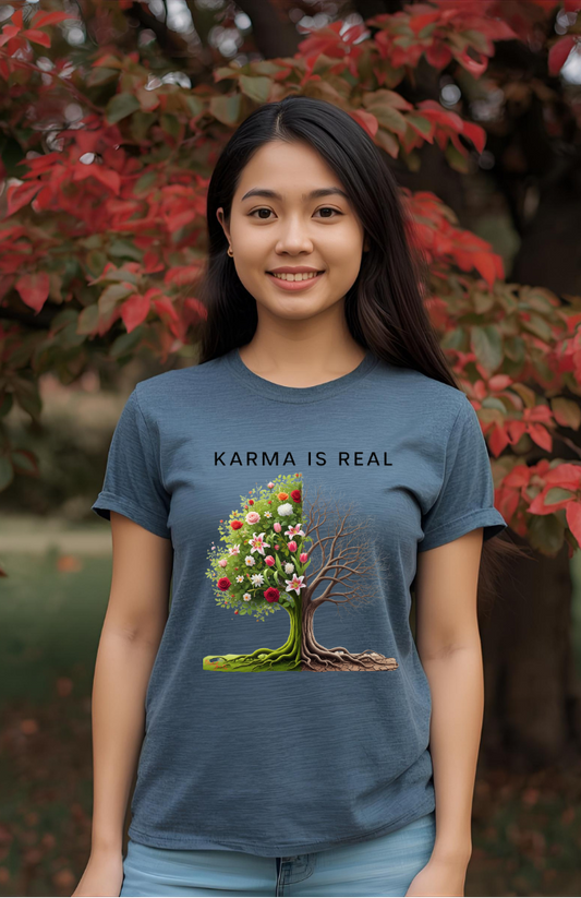 Karma Is Real T-Shirt – Positive Vibes Graphic Tee by NostalgicTee