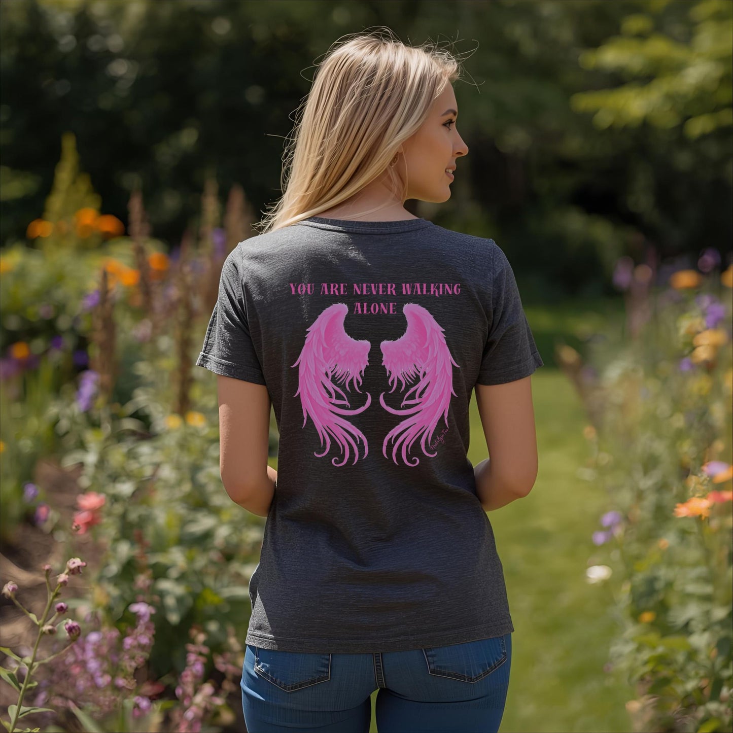 New! You Are Never Walking Alone Angel Wings Tee - NostalgicTee